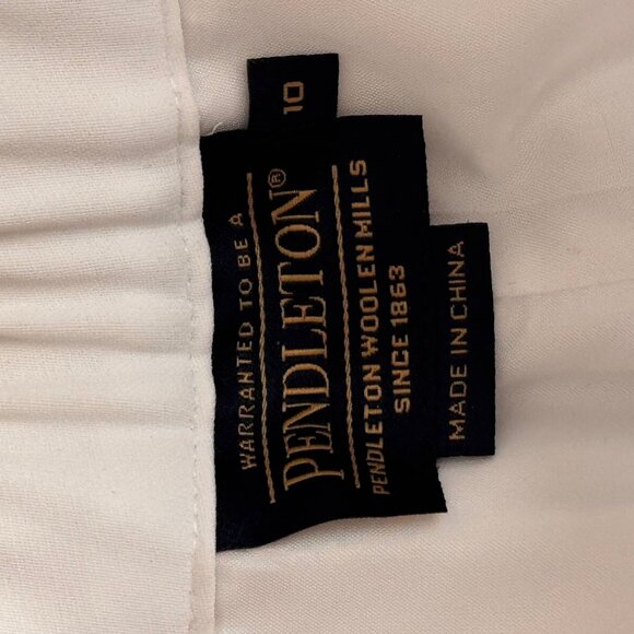 Pendleton Womens White Polyester Dress Pants lined  Size 10 short ankle - Picture 3 of 11